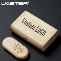JASTER dostosuj LOGO drewniane + pudełko własne LOGO pendrive 4GB 8GB 16GB 32GB pamięć usb U pamięć dyskowa stick prezent ślubny 4